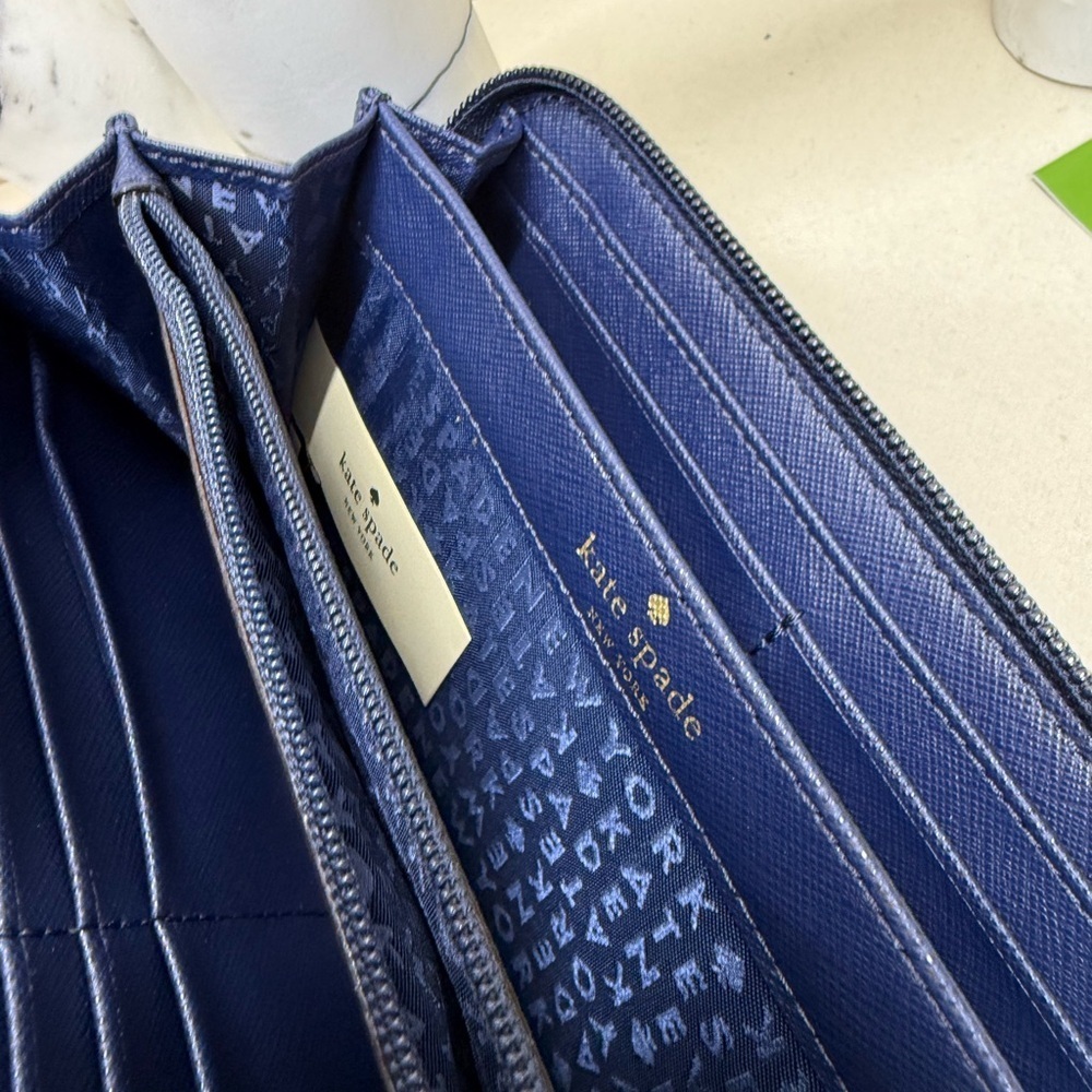 (new+tag) Kate Spade neda long wallet navy polka dots classic - Picture 11 of 12